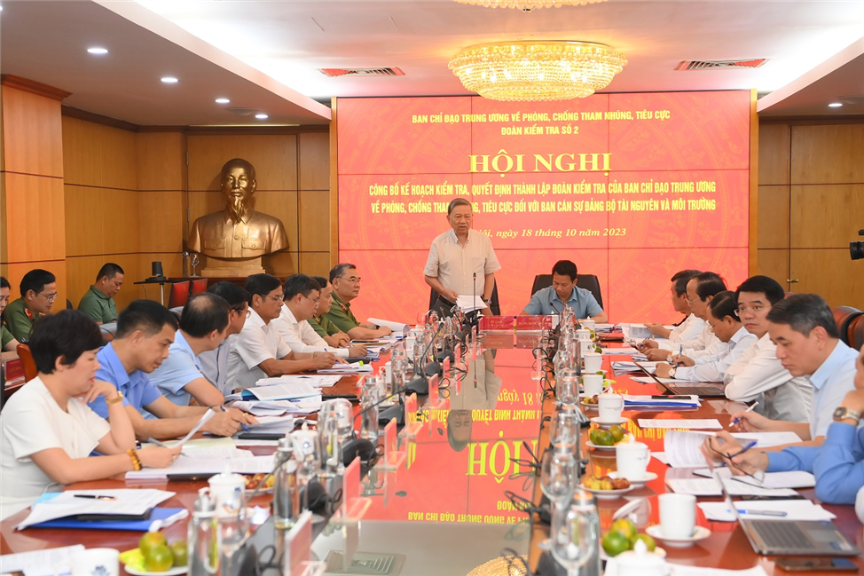 Công bố Kế hoạch kiểm tra đối với Ban cán sự đảng Bộ Tài nguyên và Môi trường